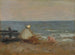 kvinde og barn ved havet i Étretat - Jean-Baptiste-Camille Corot — visning af kunstværket