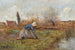 en knælende landbrugspige, der plukker mælkebøtter - Jean-Baptiste-Camille Corot — visning af kunstværket