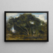 Fontainebleau eg, bøgetræer, der er skråtstillede i en skovlysning - Jean-Baptiste-Camille Corot — indrammet kunstværk på væggen