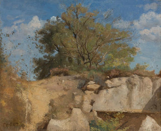 Fontainebleau-maleri, sommet de carrière boisée - Jean-Baptiste-Camille Corot — visning af kunstværket