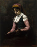 Pige med mandolin - Jean-Baptiste-Camille Corot — visning af kunstværket