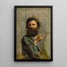 Tête d'homme barbu - Jean-Baptiste-Camille Corot — indrammet kunstværk på væggen