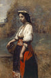 den italienske kvinde ved brønden - Jean-Baptiste-Camille Corot — visning af kunstværket