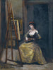 en ung kvinde, der spiller på mandolin - Jean-Baptiste-Camille Corot — visning af kunstværket