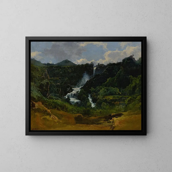 La Cascade de Terni - Jean-Baptiste-Camille Corot — indrammet kunstværk på væggen