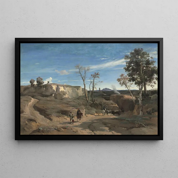 La Cervara, la campagne romaine - Jean-Baptiste-Camille Corot — indrammet kunstværk på væggen