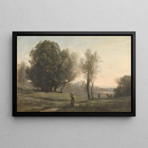 Landskab - Jean-Baptiste-Camille Corot — indrammet kunstværk på væggen