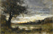 Landskabsmaleri ved solnedgang - Jean-Baptiste-Camille Corot — visning af kunstværket