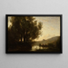 Le Passage de la rivière - Jean-Baptiste-Camille Corot — indrammet kunstværk på væggen