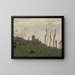 Le Tréport, en havn og en kirke - Jean-Baptiste-Camille Corot — indrammet kunstværk på væggen