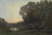 Le batelier, la rive, soleil couchant - Jean-Baptiste-Camille Corot — visning af kunstværket