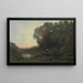 Le batelier, la rive, soleil couchant - Jean-Baptiste-Camille Corot — indrammet kunstværk på væggen