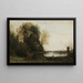 Le pêcheur en barque à la rive - Jean-Baptiste-Camille Corot — indrammet kunstværk på væggen