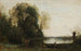 Le pêcheur en barque à la rive - Jean-Baptiste-Camille Corot — visning af kunstværket