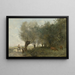 Les Saules à la Pointe de l'Île - Jean-Baptiste-Camille Corot — indrammet kunstværk på væggen