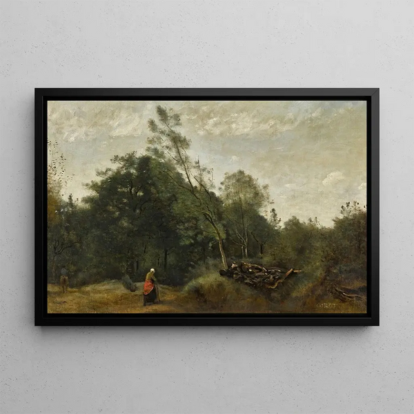 Lisière de bois en Limousin - Jean-Baptiste-Camille Corot — indrammet kunstværk på væggen
