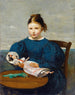 Lille pige med en dukke - Jean-Baptiste-Camille Corot — visning af kunstværket