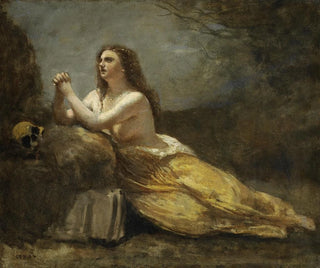 Madeleine i bøn - Jean-Baptiste-Camille Corot — visning af kunstværket