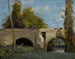 Mantes, to buer af broen med en rytter - Jean-Baptiste-Camille Corot — visning af kunstværket
