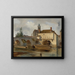 Moret-sur-Loing, broen og kirken - Jean-Baptiste-Camille Corot — indrammet kunstværk på væggen