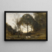 Nymfer og fauner - Jean-Baptiste-Camille Corot — indrammet kunstværk på væggen