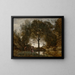 Nymfer og fauner - Jean-Baptiste-Camille Corot — indrammet kunstværk på væggen