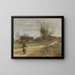 Landmandsmaleri på en vej med udsigt til en landsby - Jean-Baptiste-Camille Corot — indrammet kunstværk på væggen