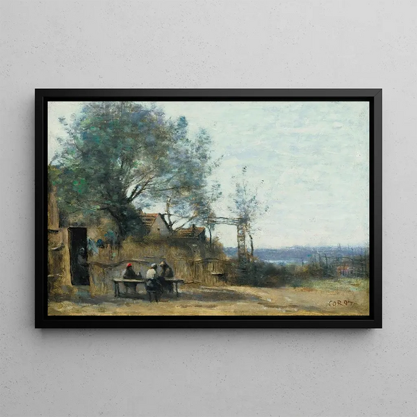 JeanBaptisteCamille Corot - Paysans Attabls  La Porte Dun Cabaret.webp