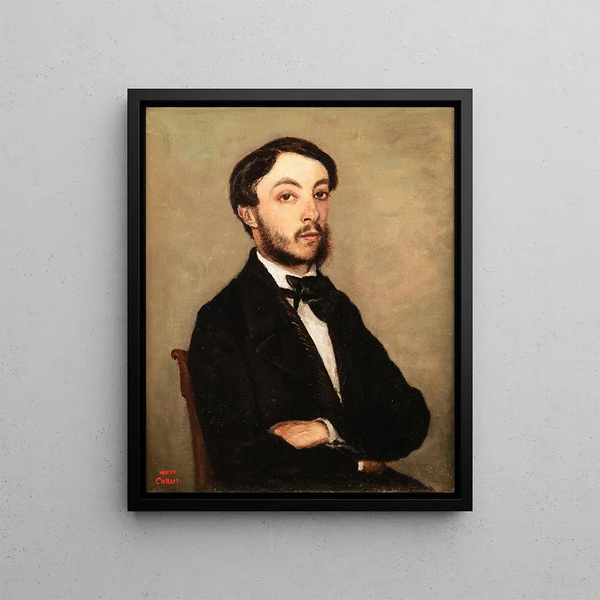 Portrait af Henri Sennegon, nevø af Corot - Jean-Baptiste-Camille Corot — indrammet kunstværk på væggen