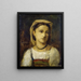 Portrait af en ung italiensk pige - Jean-Baptiste-Camille Corot — indrammet kunstværk på væggen