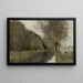 nær Gisors Saulaie og flod, morgenlys - Jean-Baptiste-Camille Corot — indrammet kunstværk på væggen