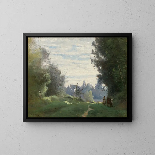 Rayons du matin - Jean-Baptiste-Camille Corot — indrammet kunstværk på væggen