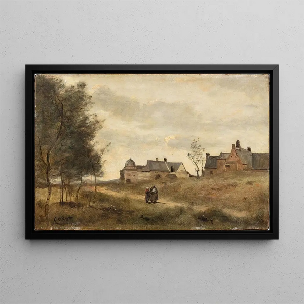Saint-Servan - Jean-Baptiste-Camille Corot — indrammet kunstværk på væggen