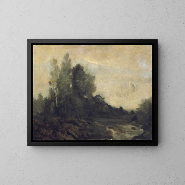 Souvenir d'Ariccia - Jean-Baptiste-Camille Corot — indrammet kunstværk på væggen