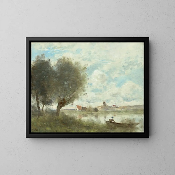 Souvenir d'Ault - Jean-Baptiste-Camille Corot — indrammet kunstværk på væggen