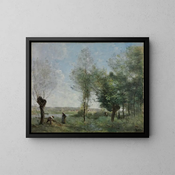 Souvenir de Coubron - Jean-Baptiste-Camille Corot — indrammet kunstværk på væggen