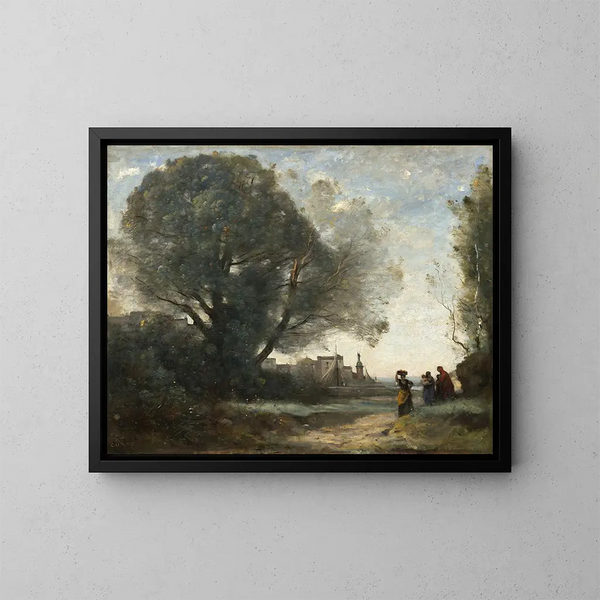 Souvenir de Terracina - Jean-Baptiste-Camille Corot — indrammet kunstværk på væggen