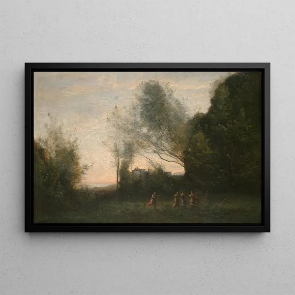 La Danse des nymphes - Jean-Baptiste-Camille Corot — indrammet kunstværk på væggen