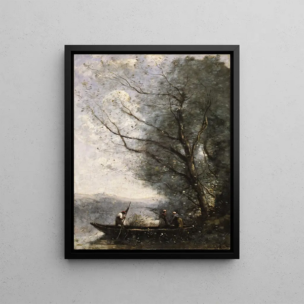 Le passeur - Jean-Baptiste-Camille Corot — indrammet kunstværk på væggen