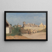 Et bykvarter - Jean-Baptiste-Camille Corot — indrammet kunstværk på væggen
