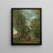 Ville d'Avray Bønder, der taler på stien langs dammen - Jean-Baptiste-Camille Corot — indrammet kunstværk på væggen