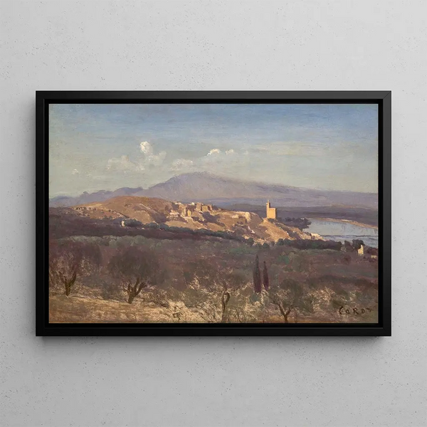 Villeneuve-lès-Avignon - Jean-Baptiste-Camille Corot — indrammet kunstværk på væggen