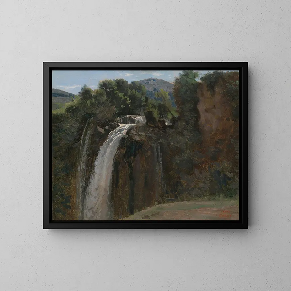 Vandfald i Terni - Jean-Baptiste-Camille Corot — indrammet kunstværk på væggen
