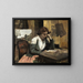 Kvinde der læser i værkstedet - Jean-Baptiste-Camille Corot — indrammet kunstværk på væggen