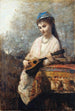 den unge pige med mandolin - Jean-Baptiste-Camille Corot — visning af kunstværket