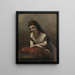 en ung kvinde, der hviler på en pude - Jean-Baptiste-Camille Corot — indrammet kunstværk på væggen