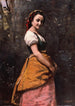Unge kvinde i skoven - Jean-Baptiste-Camille Corot — visning af kunstværket