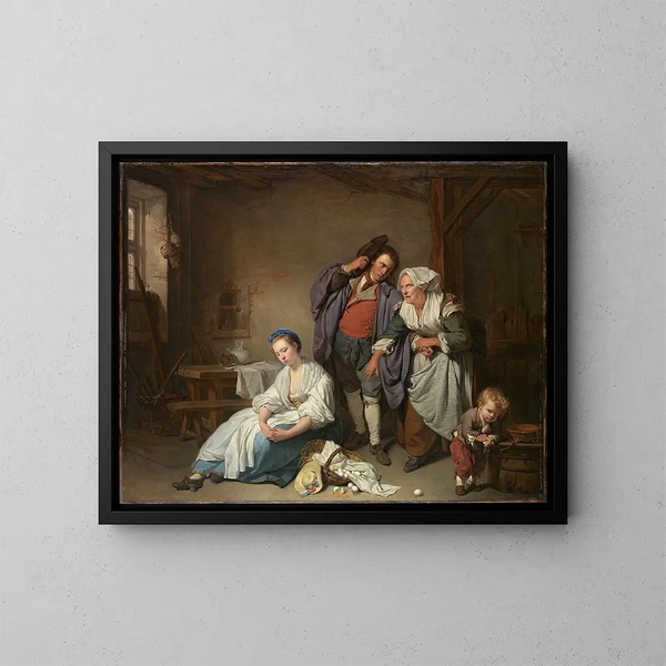 Oeufs cassés - Jean-Baptiste Greuze — indrammet kunstværk på væggen