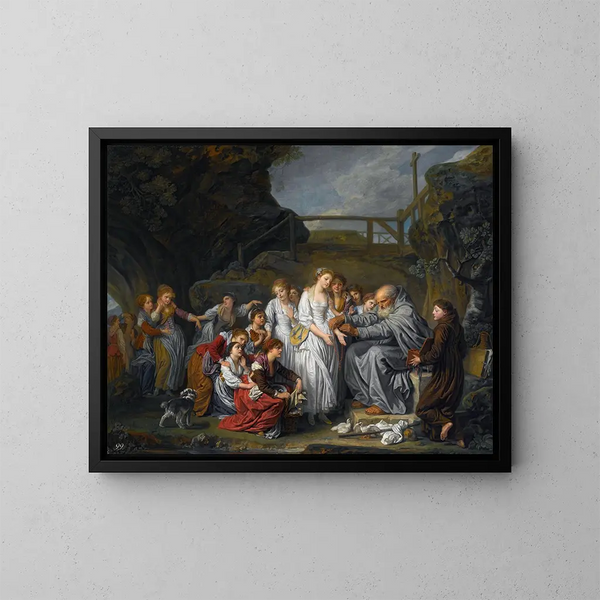 Den eremit - Jean-Baptiste Greuze — indrammet kunstværk på væggen