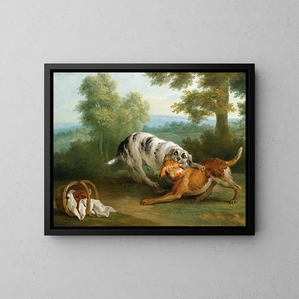 Le chien apportant son dîner à son maître - Jean-Baptiste Oudry — indrammet kunstværk på væggen